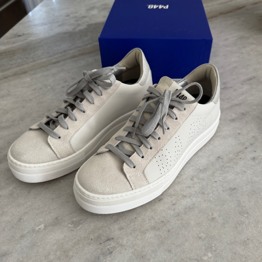 P448 Women’s Thea Leather Platform Sneakers (39) - NIB